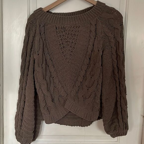 Grey chunky knit express sweater - Picture 1 of 4